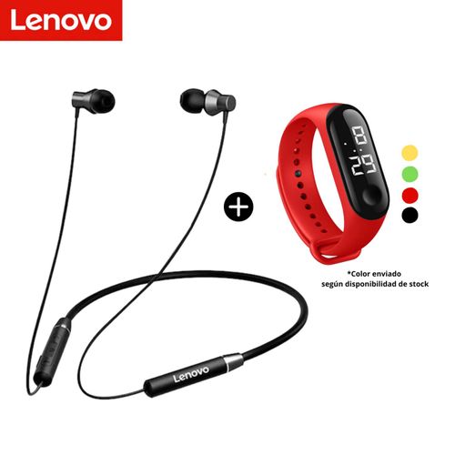 Audifonos Bluetooth Lenovo HE05 + Reloj Pulsera Digital de REGALO