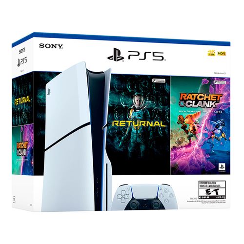 Consola PlayStation 5 Slim Standar Edition Bundle 1TB, incluye 2 juegos físicos Returnal + Ratchet and Clank