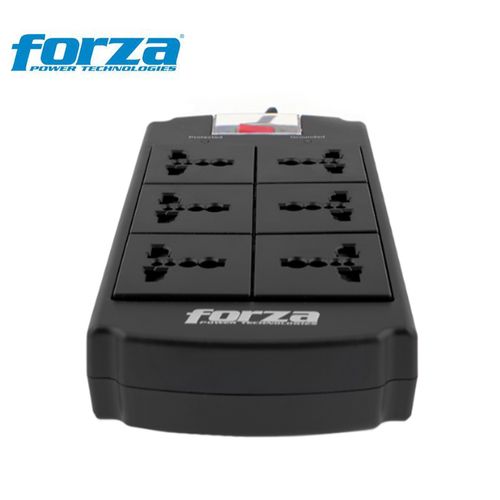 Forza Supresor De Picos De 6 Tomas  Negro 220v Fsp-06mn