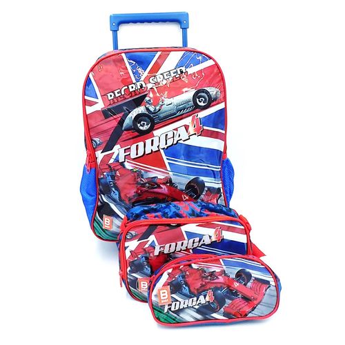 Set Mochila Con Ruedas Lonchera Y Cartuchera Cars