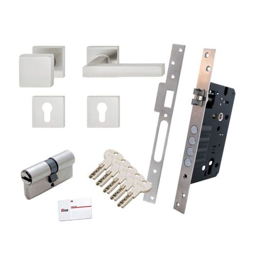 Cerradura Embutir Surco + 5 Llaves Acero Inoxidable Dx Fibi For Iseo