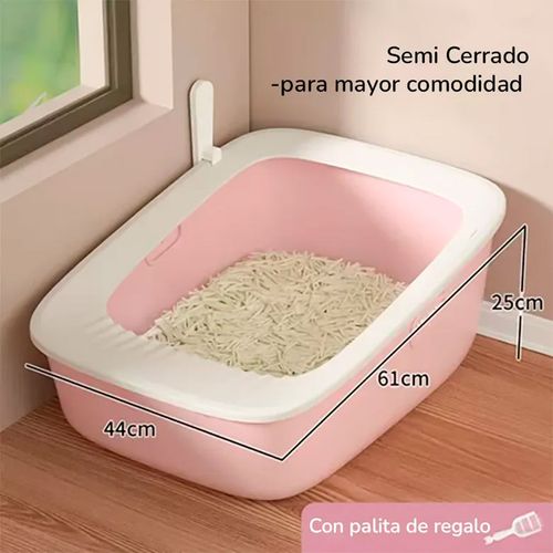 Arenero para Gatos Semi cerrado Rosado
