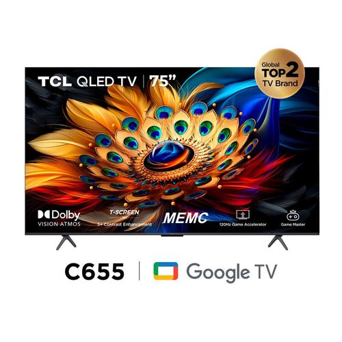 Televisor TCL 75" 75C655 QLED Google TV 4K Ultra HD