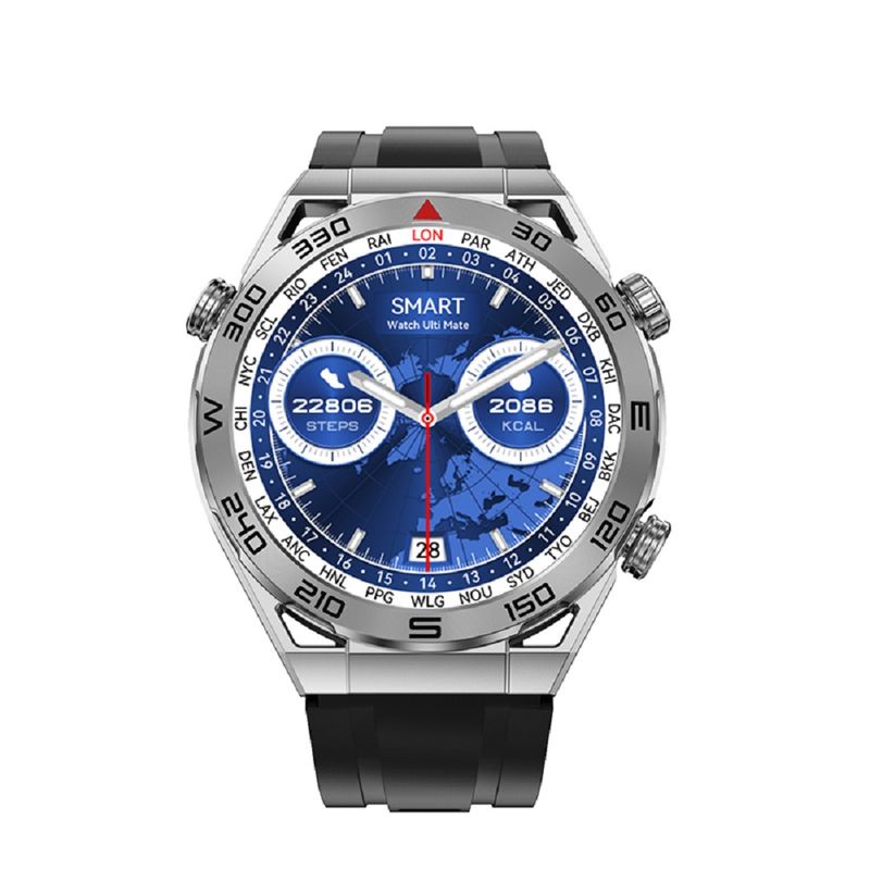 SMARTWATCH-PLATEADO-DT3-ULTRA-MATE-CUERO