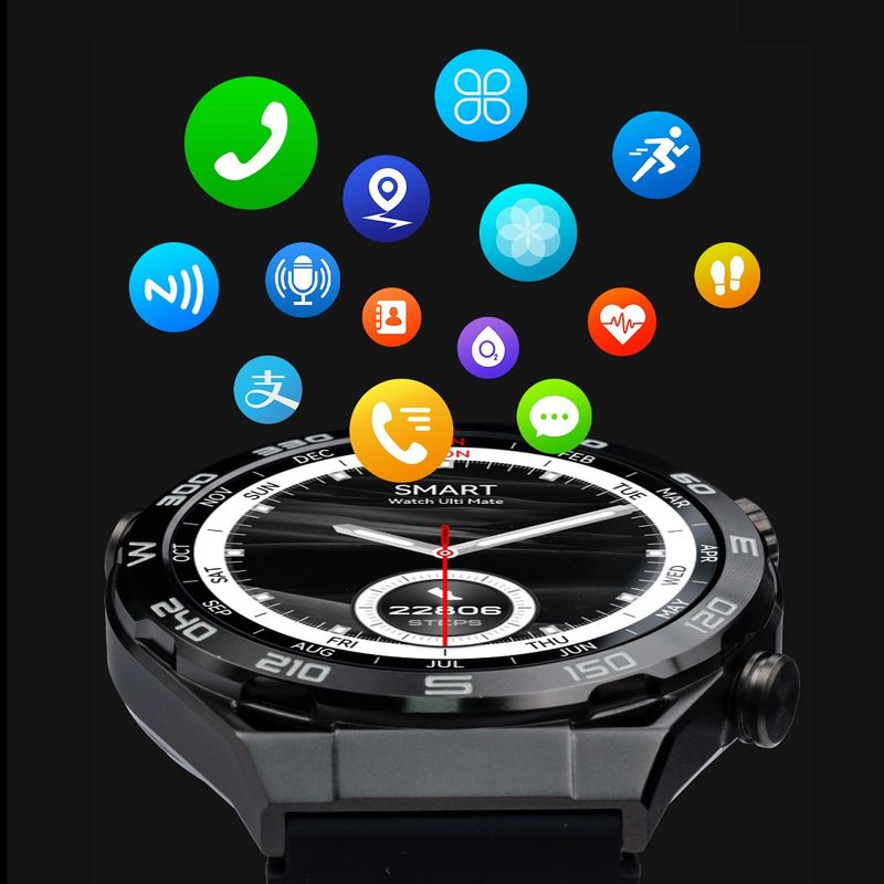 SMARTWATCH-PLATEADO-DT3-ULTRA-MATE-CUERO