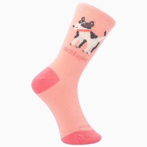 MEDIA HUSH PUPPIES ALGODÓN/SPANDEX I24G C JACK RUSSELL ROSADO PARA NIÑA