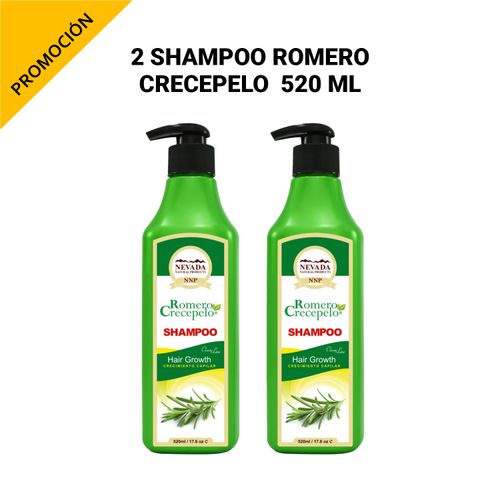 2 SHAMPOO ROMERO CRECEPELO 520 ml