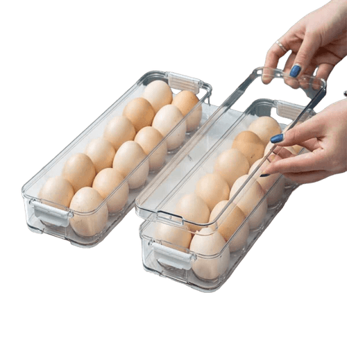 Organizador Porta Huevos Lineal de Dos Niveles para cocina, alacena , refrigerador