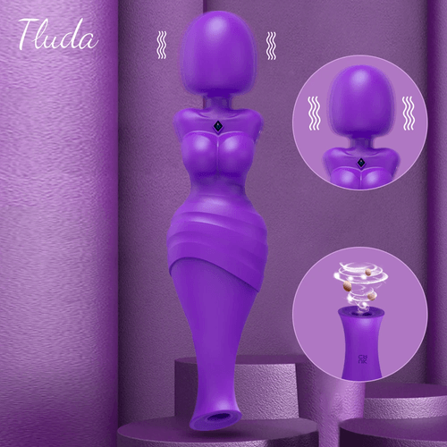 VIBRADOR 2 EN 1 PARA ESTIMULAR CLITORIS CON 20 MODALIDADES DE SUCCION TLUDA AV021 SILICONA SANLLO IM