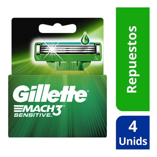 Cartuchos para Afeitar Gillette Mach3 Sensitve 4 unidades