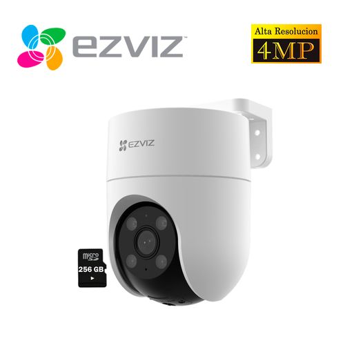 Cámara Seguridad Wifi H8C 4MP 2K Ezviz 360° Smart + Micro SD 256GB