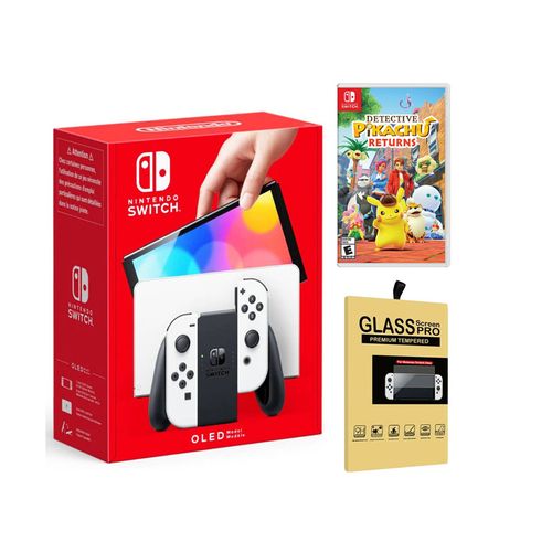 Consola Nintendo Switch Oled Blanca + Detective Pikachu + Mica