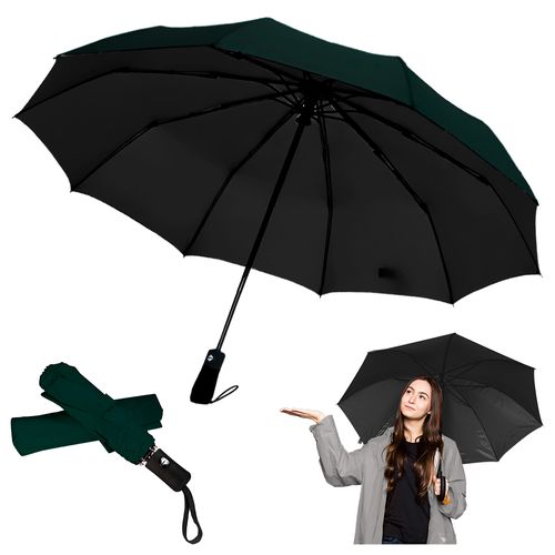 Paraguas Plegable con Protección UV Sombrilla de Mano K01 Verde