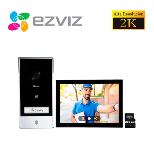 Videoportero Doméstico Inteligente HP7 2K Ezviz Exterior  SD 256GB