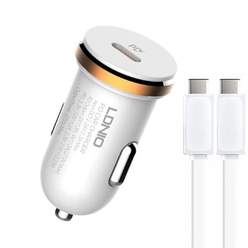 CARGADOR DE CELULAR PARA AUTOMOVIL DE CARGA RAPIDA 27W USB-C INCLUYE CABLE TIPO C