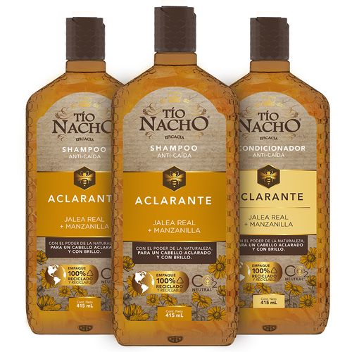 Pack Tío Nacho Aclarado 2 Shampoo + Acondicionador c/u 415ml