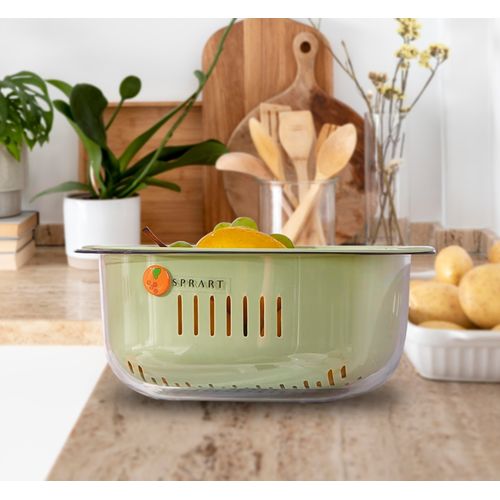 Tazón con escurridor para lavar frutas vegetales calidad premium Verde