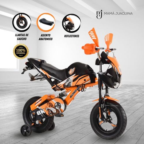 Bici Moto Para Niño Aro 12 «FURIOUS MONSTER» Orange