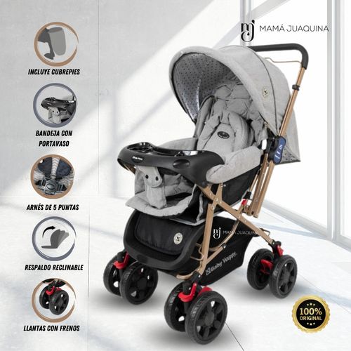 Coche Cuna Baby Happy «VINTAGE CLASIC II» Gray