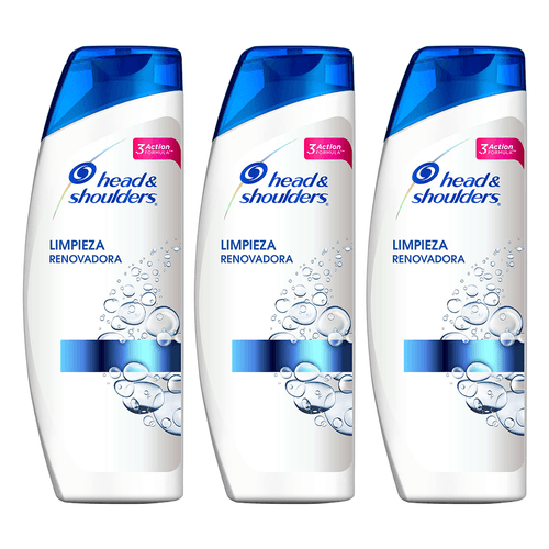 Pack x3 Shampoo Head & Shoulders Limpieza Renovadora 375ml