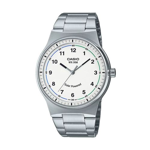 Reloj Análogo Casio Original Regular MTP-RS105D-7B Hombre Acero Plateado-Blanco