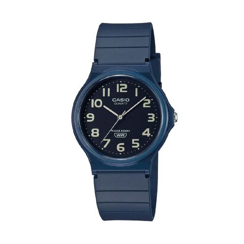 Reloj Analogo Casio Original Simple MQ-24UC-2B Resina Unisex Azul Marino y Negro