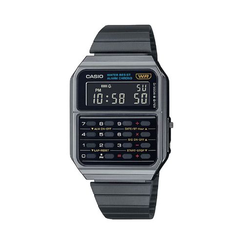 Reloj Digital con Calculadora Casio Original Retro CA-500WEGG-1B Acero Gris