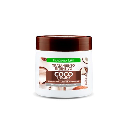 Tratamiento revitalizante Coco, Placenta y Keratina Plife Saloon Pote x 350gr.