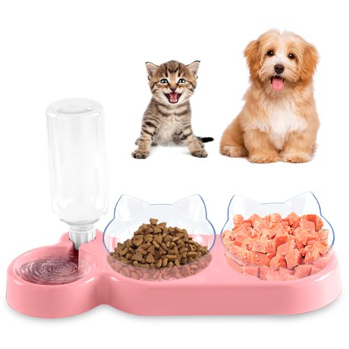 Plato para Perros Gatos 3 en 1 Comedero y Bebedero RS CW7.1