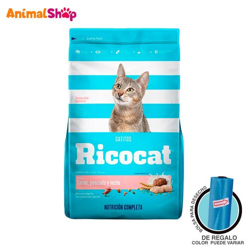 Comida Para Gatitos Ricocat Carne, Pescado Y Leche 9Kg