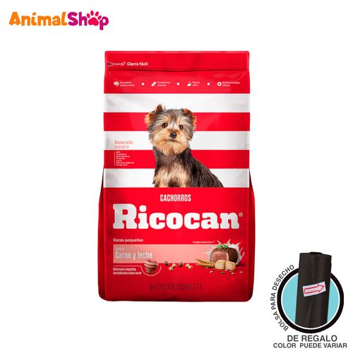 Comida Cachorro Raza Pequeña Ricocan De Carne Y Leche 3Kg