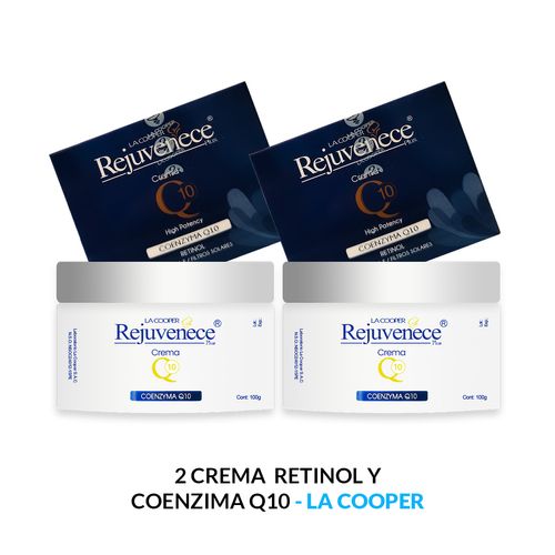2 Rejuvenece Plus Crema Q10 Retinol y Coenzima 100 gramos