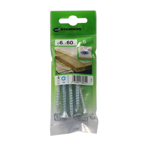 Tornillo Aglomerado Cs Pz Acero 6x60mm 6u Standers