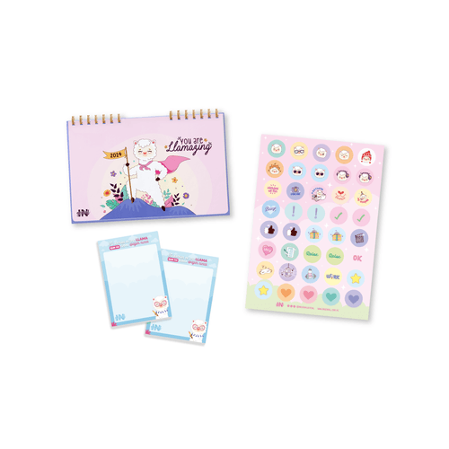 Pack Ingenial You are Llamazing: Calendario + stickers + set de notas