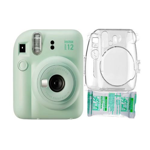 Camara  Fujifilm Instax Mini 12 Verde Menta+Estuche Transpa+Pelix10