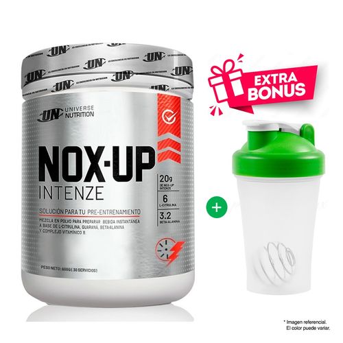 NOX UP 600GR UN Pre entreno Óxido Nítrico Citrus Punch + Shaker