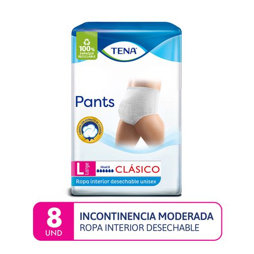 Ropa interior desechable adultos Tena Pants Clásico L 8un