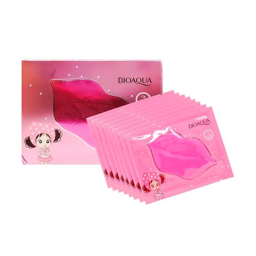 Mascarilla Labial De Colágeno Cristalina Rosa Niña 8G X10Pcs Bioaqua