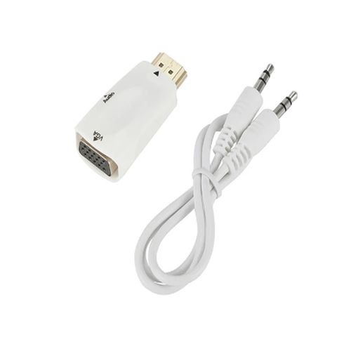 Adaptador de Cable HDMI a VGA Conector de 3,5mm Audio HD 1080P