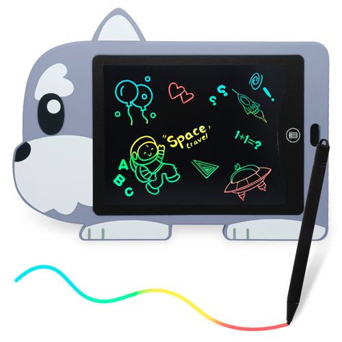 Tablet Pizarra de Dibujo LCD Trazo de Colores para Niños Diseño Perro Acero HD2