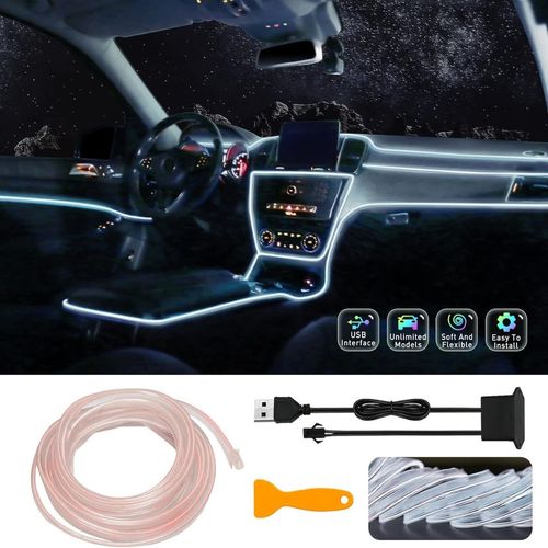 Luz LED accesorio para el Interior del Auto con Conexión USB Blanco