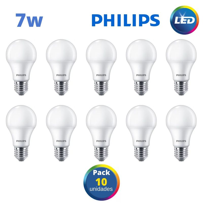 FOCO-LED-PHILIPS-7W-EcoHome---PACK-10-UNIDADES