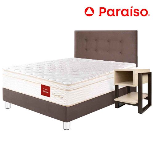 Dormitorio PARAISO Royal Prince (Novo) 1.5 Plazas Chocolate + Velador Flotante