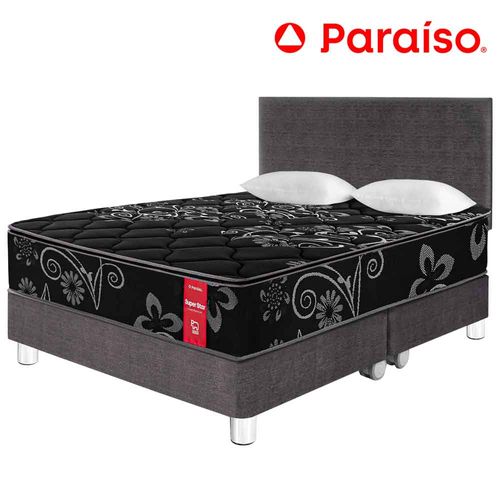 Dormitorio PARAISO Super Star Negro Queen Acero