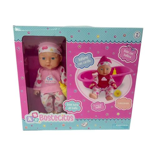 Muñeca Bostecitos Babydoll Con Bañera Abc