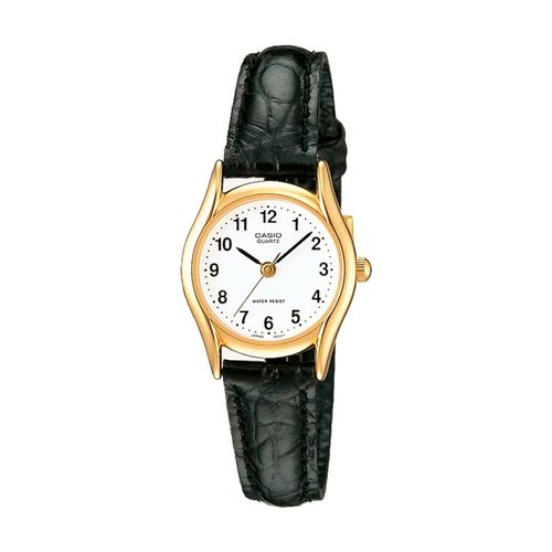 Reloj Análogo Casio Original LTP-1094Q-7B2 Mujer Correa de Cuero Color Negro