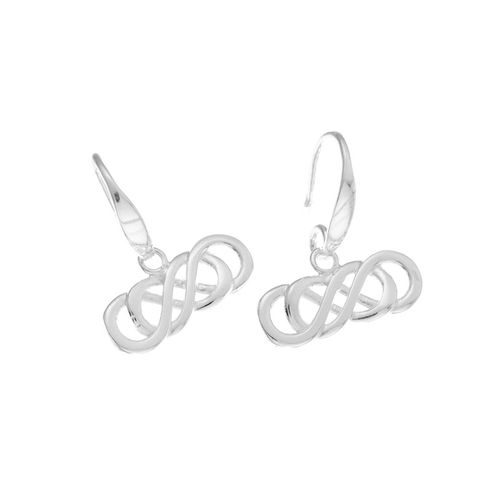 Aretes De Plata 925 Doble Infinito