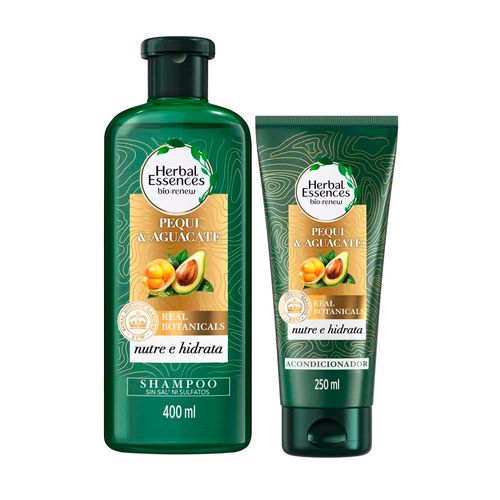 Pack Herbal Essences Bio:Renew Pequi & Aguacate Nutre e Hidrata Shampoo 400ml + Acondicionador 250ml