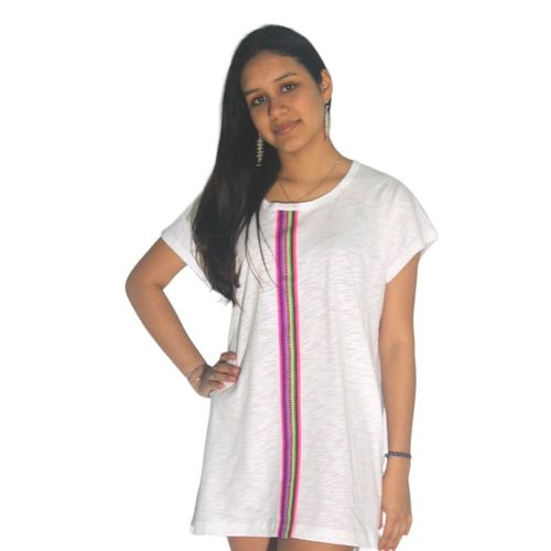 kaftán mujer Jessica Colors 100% algodón color blanco