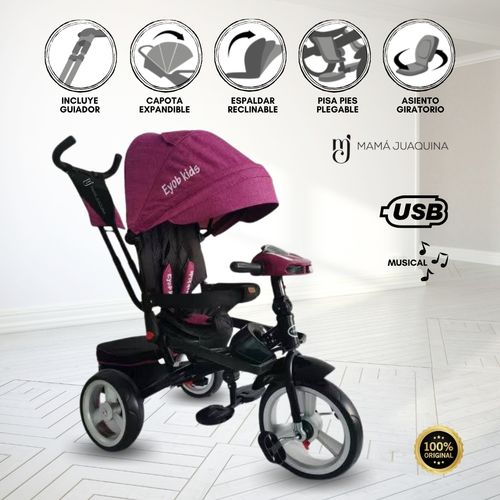 Triciclo Guiador Kids «PEDAL BABY» Purple